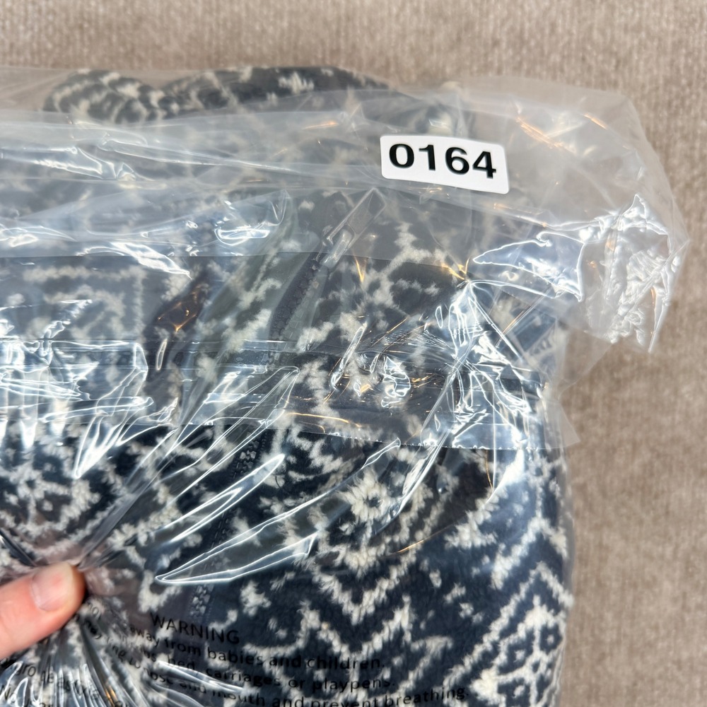BRITCHES Fair Isle Fleece Zip Up Jacket Black White Blue XL Made in USA Aztec - Picture 10 of 11